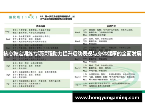 核心稳定训练专项课程助力提升运动表现与身体健康的全面发展